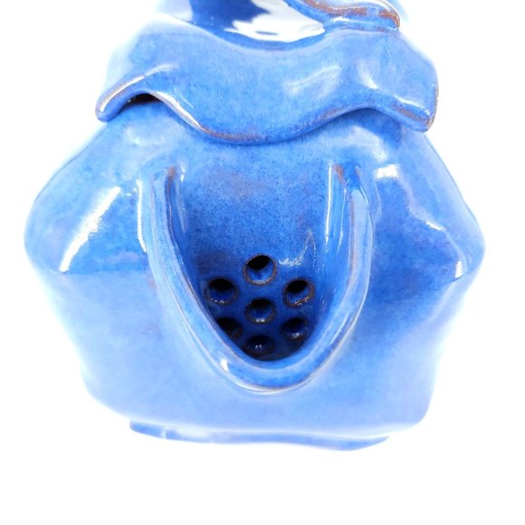 Hand Painted Pottery Teapot Tea Coffee Pot Carafe Lid Blue Stone Ware 9" - Picture 6 of 13